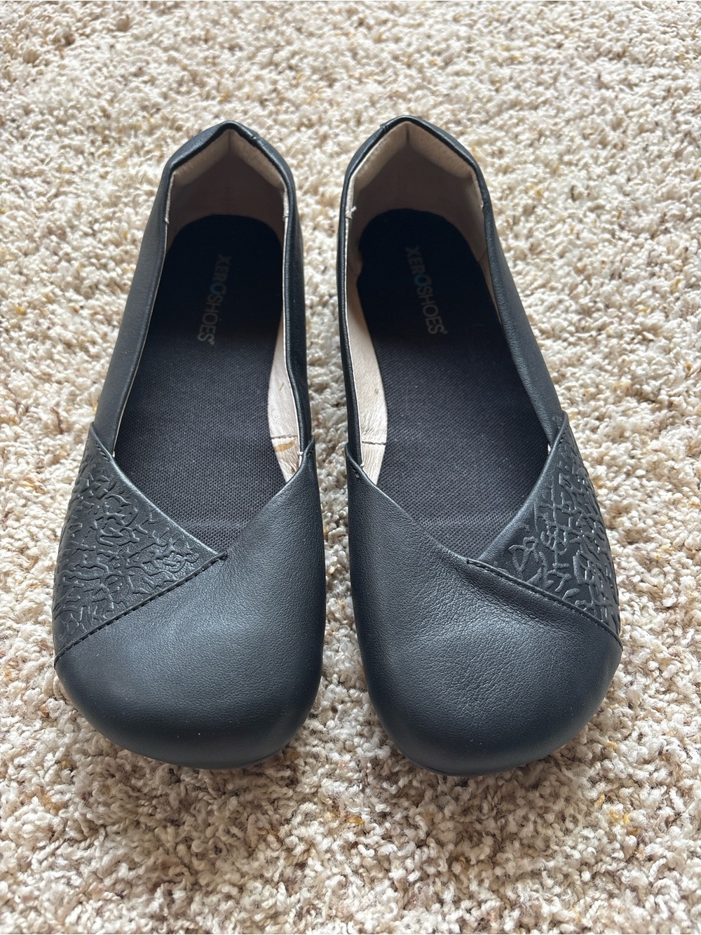 Xero Shoes Phoenix Leather Womens Sz 10.5 Black Minimalist Ballet Barefoot Flats